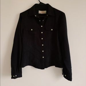 Black vintage jean jacket style shirt